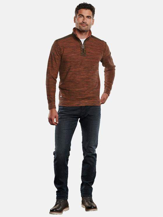 engbers Herren Sweatshirt gemustert Dunkelorange 32298