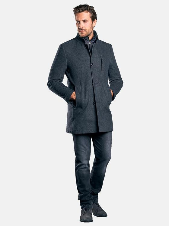 emilio adani Herren Stilvoller Wollmantel Grau 30225