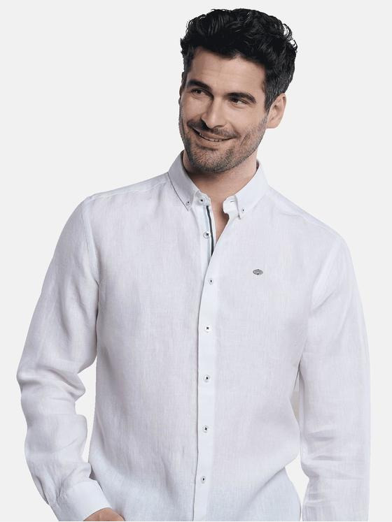 engbers Herren Langarmhemd uni Reinweiss 32217