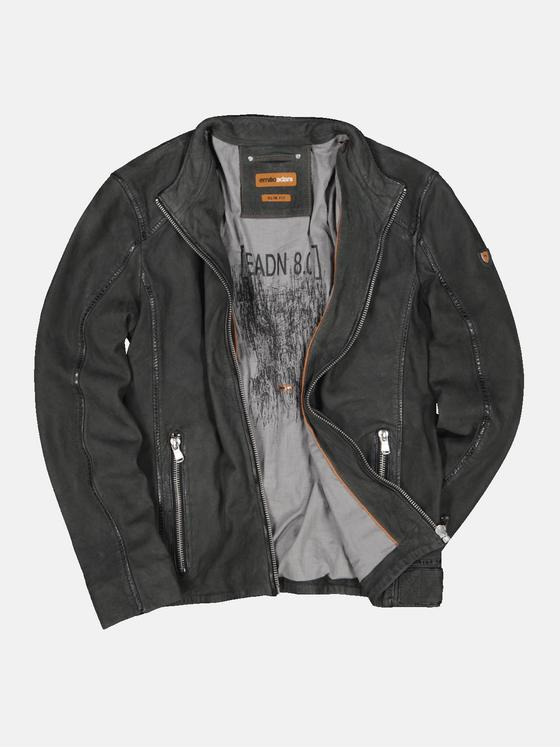 emilio adani Herren Lederjacke Grau 33305