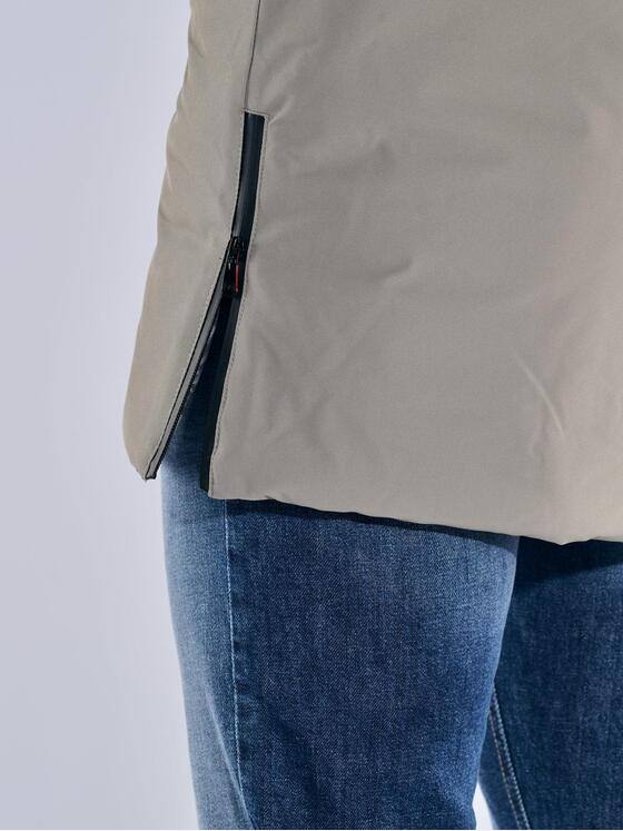 emilio adani Herren Jacke mit unterlegtem Reißverschluss Braunbeige 39379