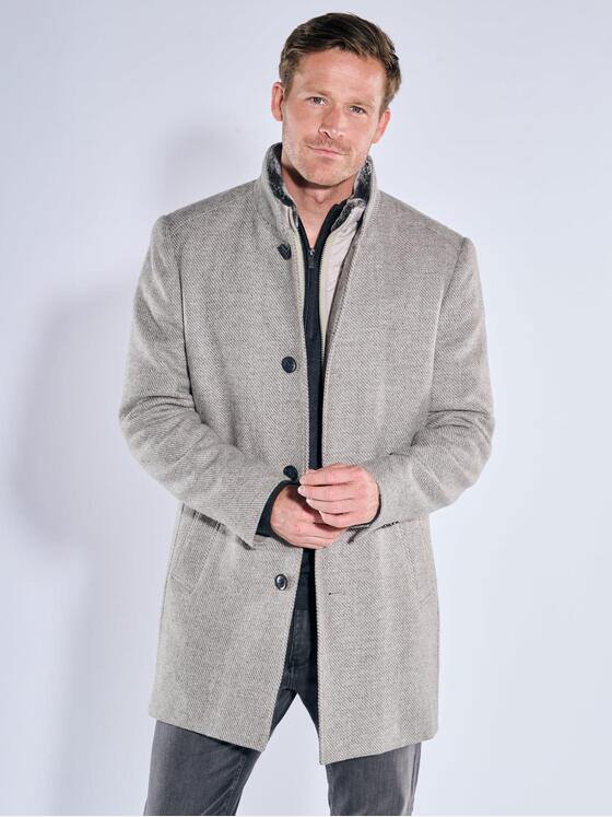 ENGBERS GERMANY Herren Mantel mit heraustrennbarem Inlet Grau 39514