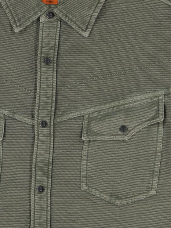 emilio adani Herren Langarm-Shirt mit Polo-Kragen Grün 36801