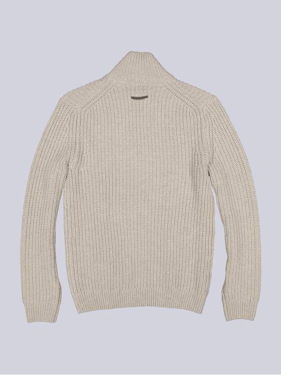 emilio adani Herren Strickjacke mit Stehkragen Beige 35756