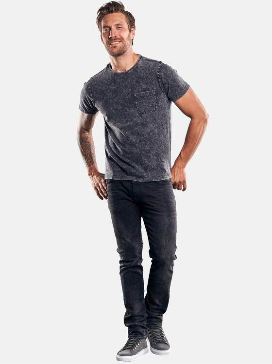 emilio adani Herren Außergewöhnlich gefärbtes Rundhals T-Shirt Grau 30188