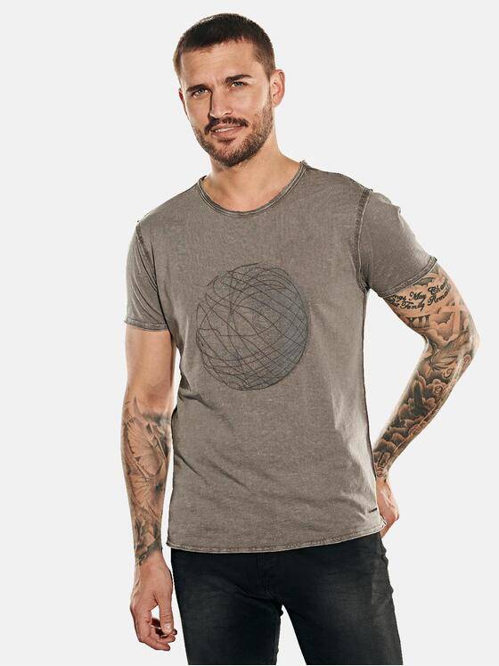 emilio adani Herren T-Shirt Rundhals Braun 31926
