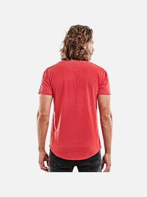 emilio adani Herren Rundhals T-Shirt Rot 26369