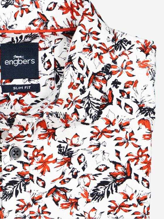 engbers Herren Jersey-Hemd slim fit Rot 38174