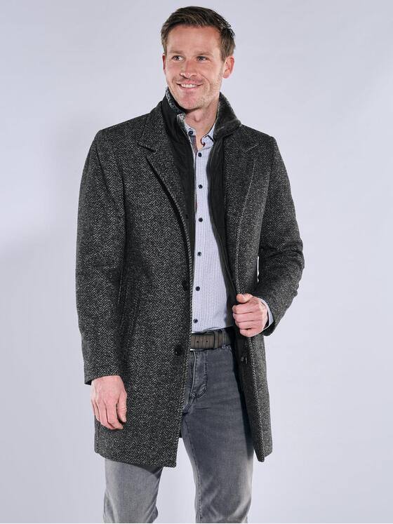 engbers Herren Mantel mit heraustrennbarem Inlet Anthrazit 39405