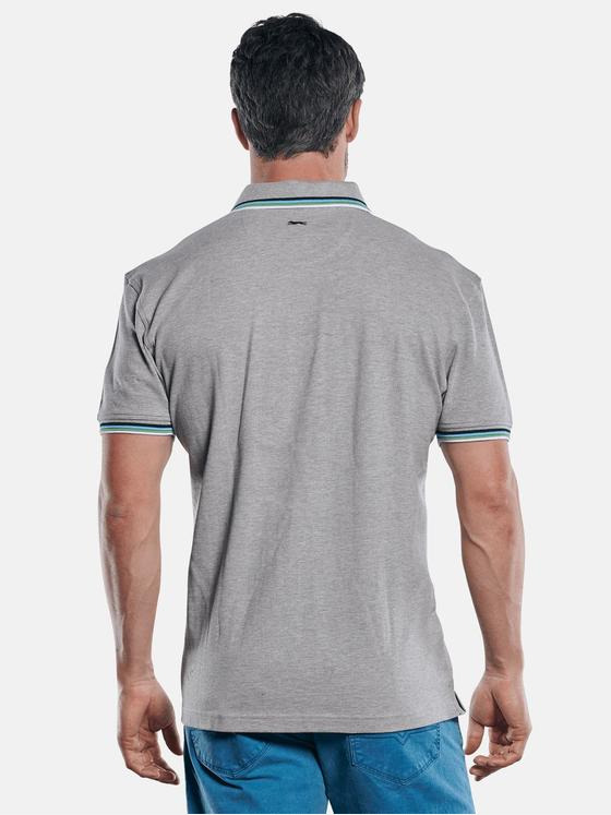 engbers Herren Poloshirt mit raffinierter Kragen und Bündchen Verarbeitung Grau 29735