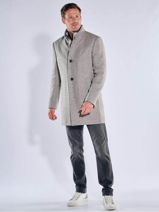 ENGBERS GERMANY Herren Mantel mit heraustrennbarem Inlet Grau 39514