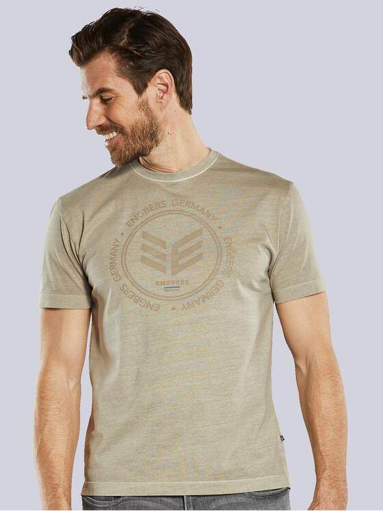 ENGBERS GERMANY Herren T-Shirt mit Print Beige 34526