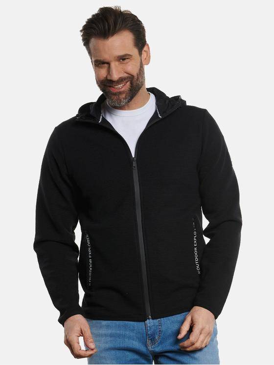 engbers Herren Sweatjacke strukturiert Schwarz 32874
