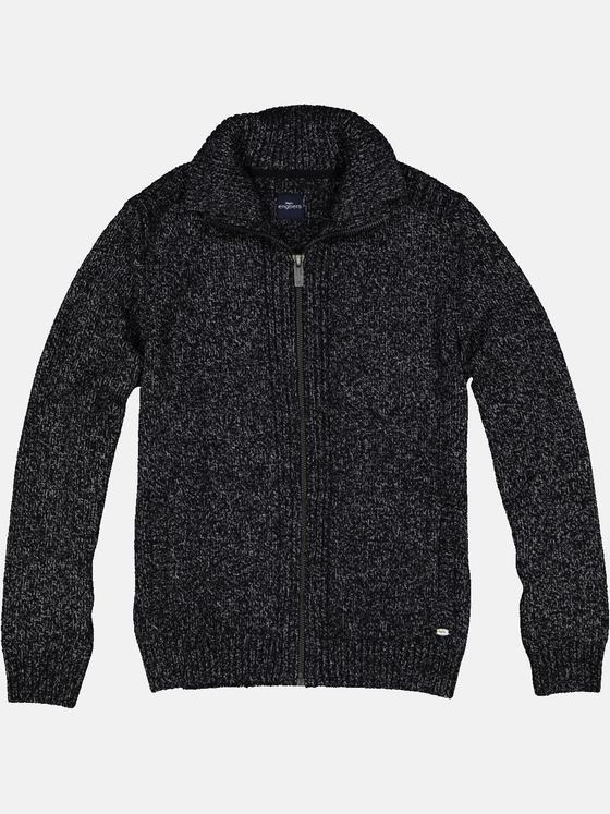 engbers Herren Strickjacke meliert Schwarz 33853