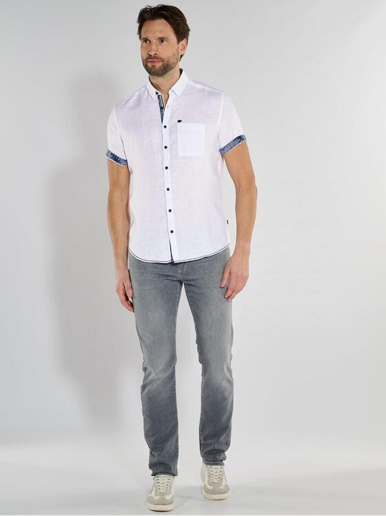 engbers Herren Kurzarm-Hemd aus Leinen Reinweiss 36628