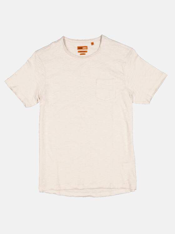 emilio adani Herren Basic-Shirt aus Leinenmix Beige 33013