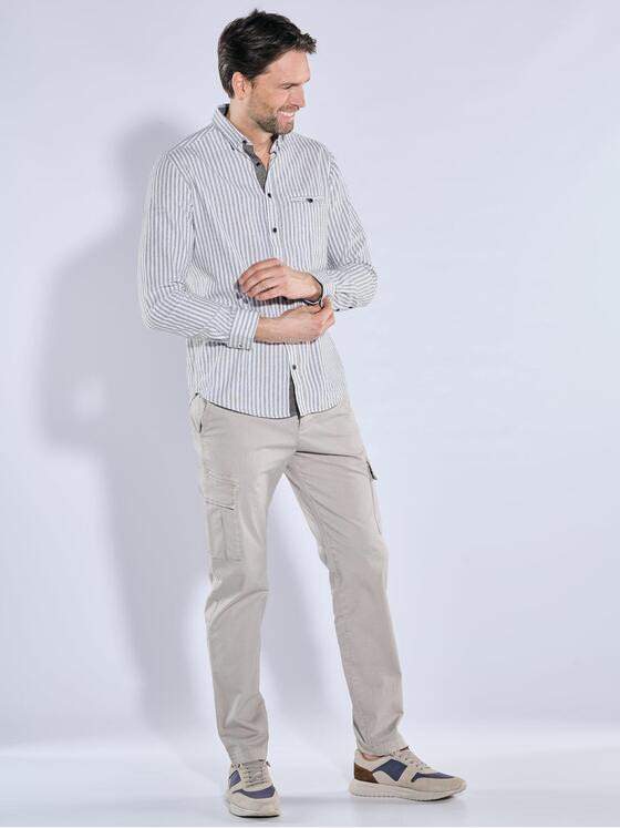 engbers Herren Langarm-Hemd gestreift Oliv 38292