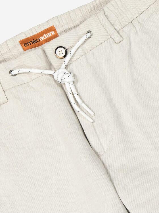 emilio adani Herren Chino mit Tunnelzug Weiß 36671
