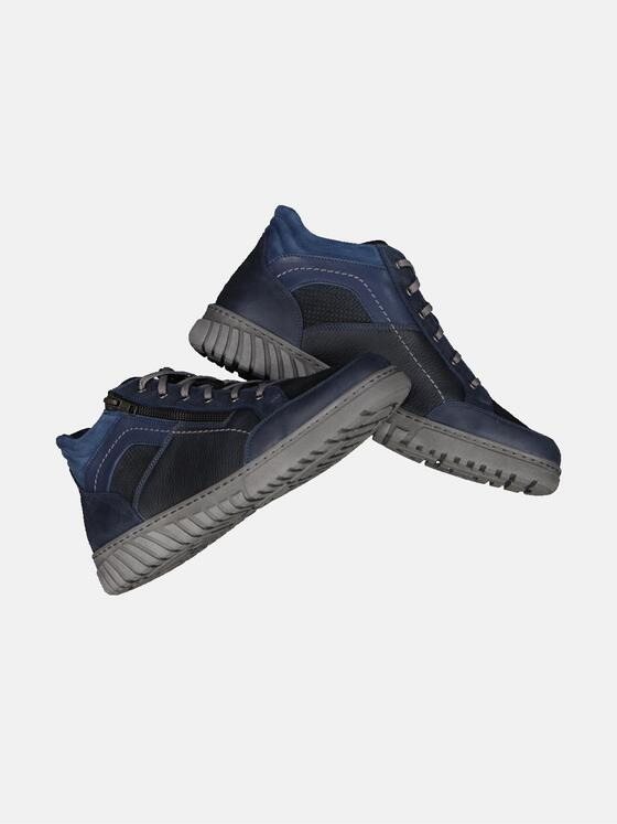 engbers Herren Ledersneaker mit Reißverschluss Saphirblau 33613