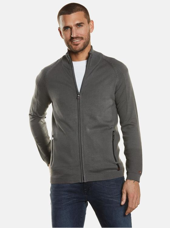 emilio adani Herren Cardigan strukturiert Grau 34619