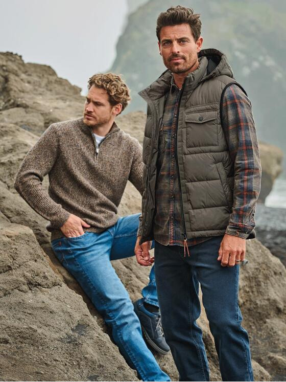 engbers Herren Steppweste mit abnehmbarer Kapuze Beige 35540
