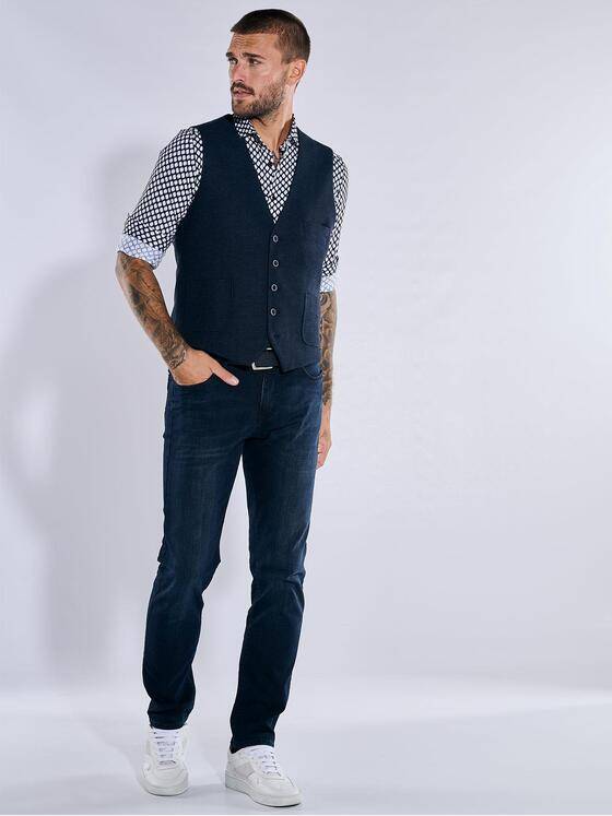emilio adani Herren Sakko-Weste slim fit Blau 37259