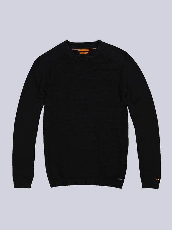 emilio adani Herren Pullover uni Schwarz 35613