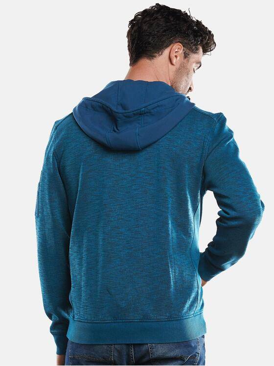 engbers Herren Sweatjacke mit Nylonkapuze Petrolblau 31987