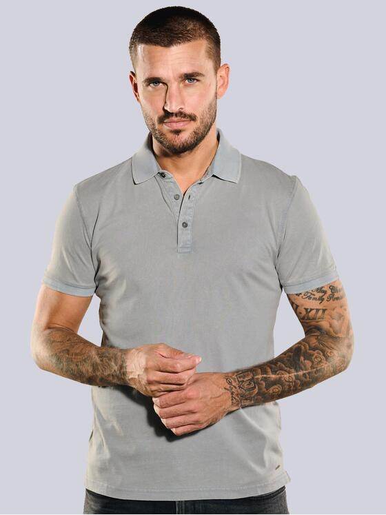 emilio adani Herren Polo-Shirt uni Grau 35284