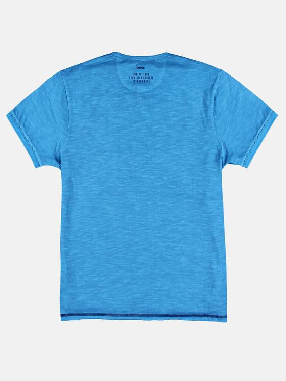 engbers Herren T-Shirt mit Knopfleiste und Kontrastdetails Türkis 29801
