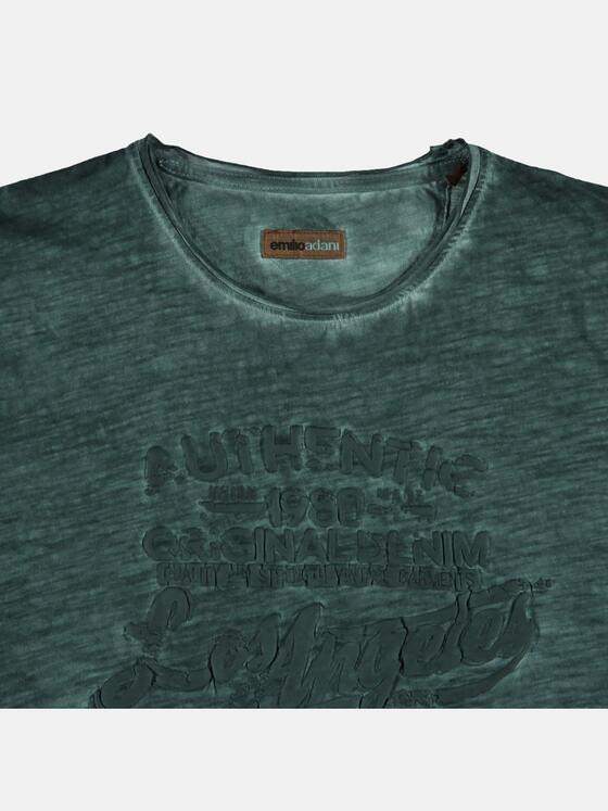emilio adani Herren Rundhals T-Shirt Türkis 23672