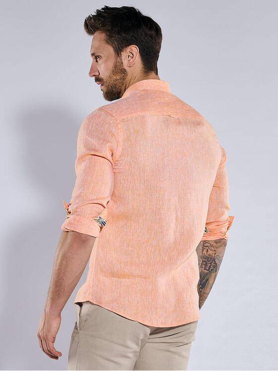 emilio adani Herren Langarm-Hemd uni Orange 36854