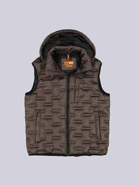 emilio adani Herren Steppweste mit Brusttasche Schwarzbraun 40866