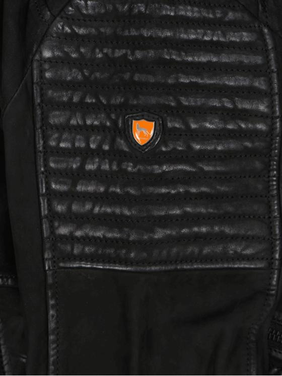 emilio adani Herren Lederjacke mit Steppung Schwarz 34450