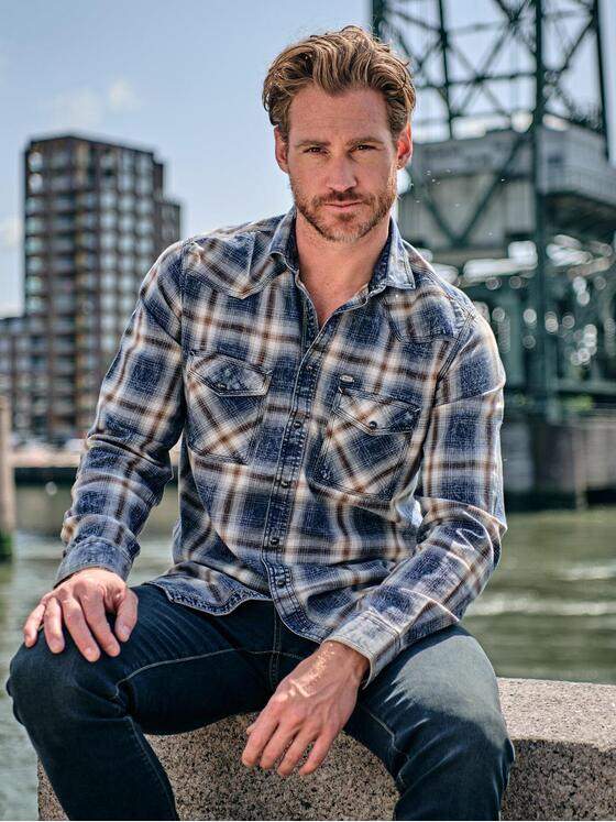 engbers Herren Langarm-Hemd kariert Braun 39636