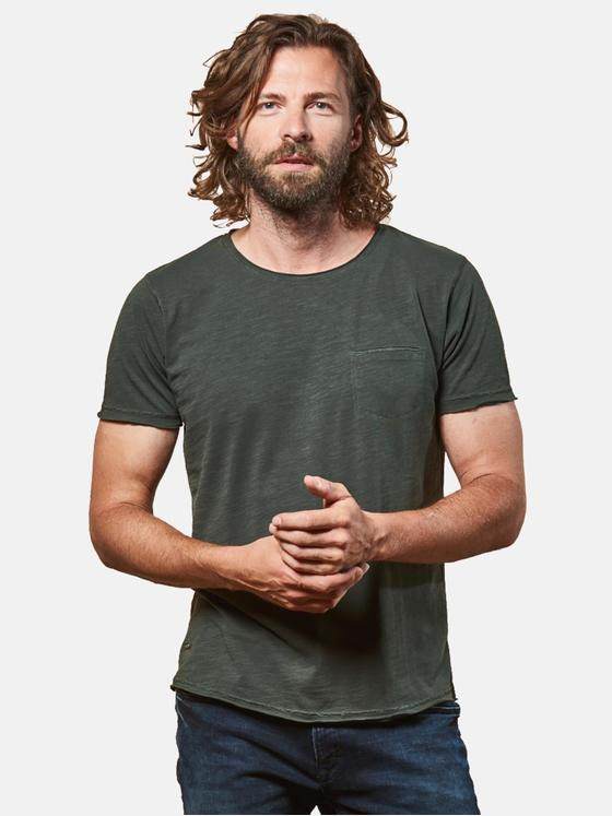 emilio adani Herren Rundhals T-Shirt Grün 26234