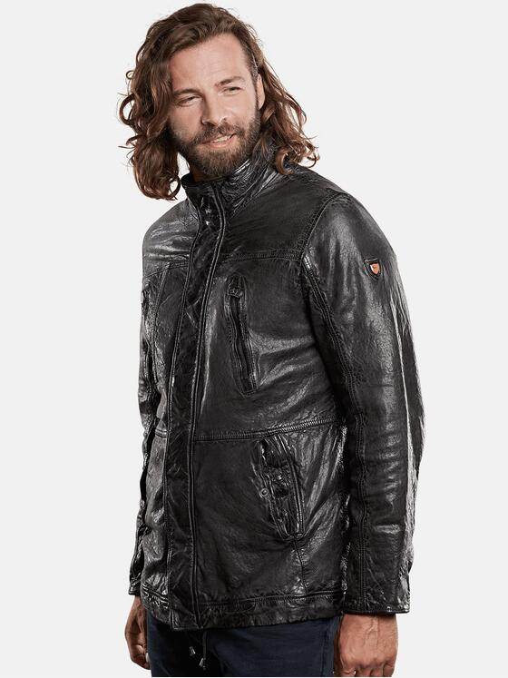 emilio adani Herren Lederjacke Grau 28790