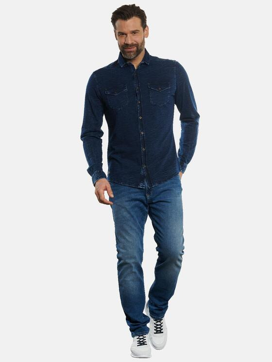engbers Herren Hemd uni Blau 32816