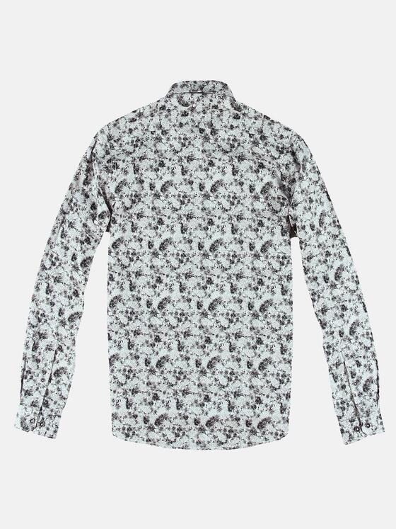 emilio adani Herren Langarm-Hemd mit All-Over-Print Grau 32067