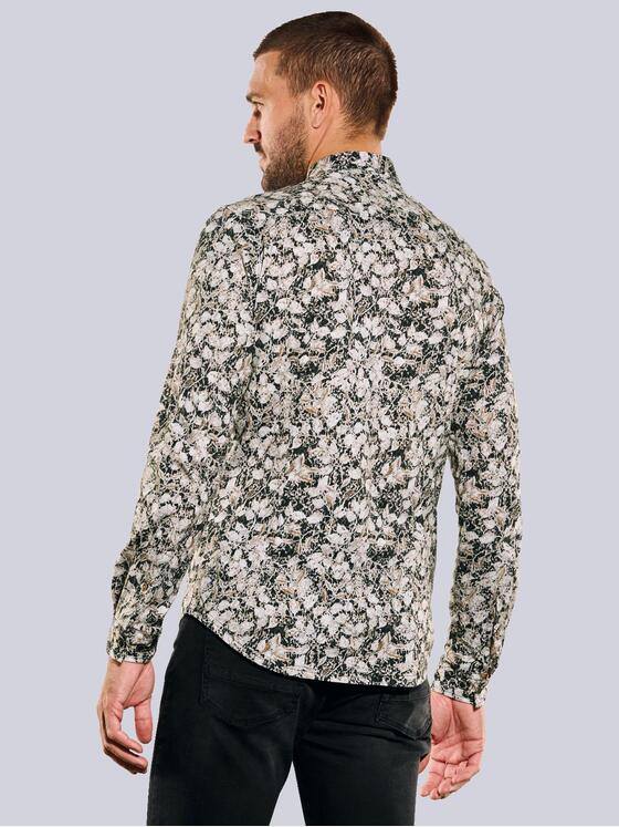 emilio adani Herren Langarm-Hemd aus Jersey Beige 35575