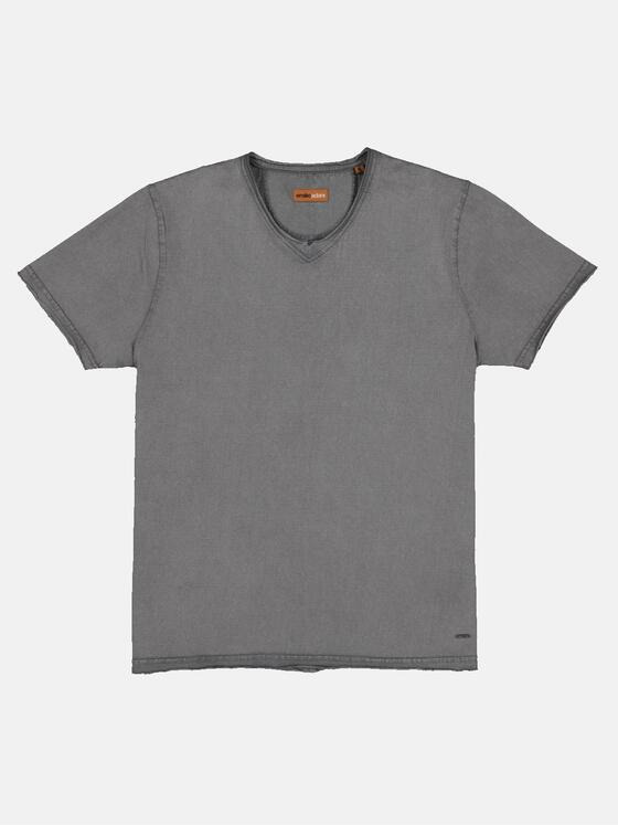 emilio adani Herren T-Shirt V-Neck Grau 33030