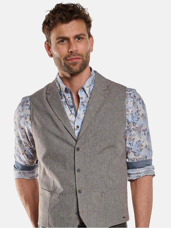 engbers Herren Sakko-Weste aus Leinen-Mix Braunbeige 32971