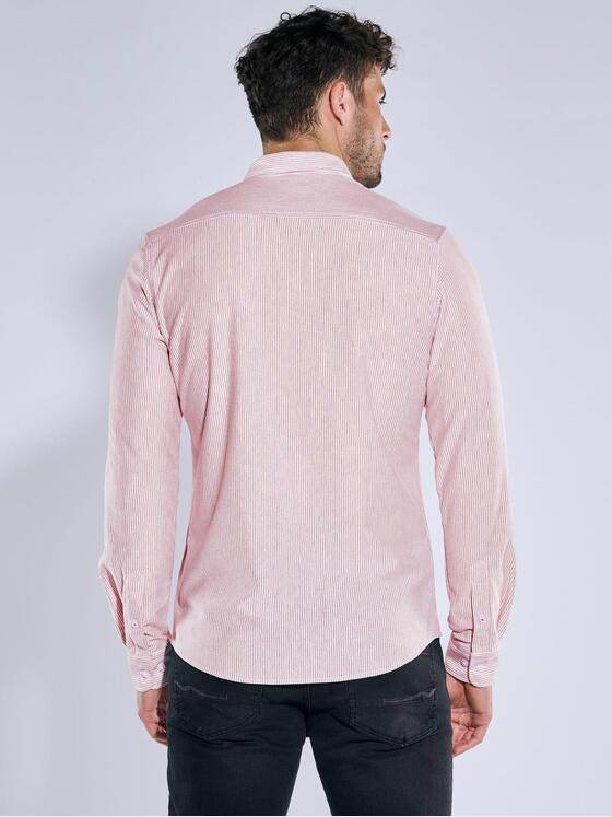 emilio adani Herren Langarm-Hemd gestreift Violett 39259