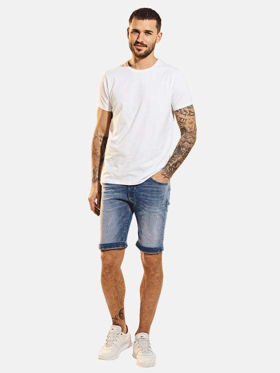 emilio adani Herren Bermuda im Vintage-Design Blau 31620