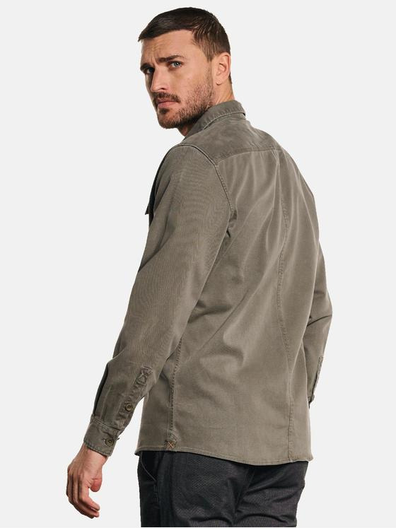 emilio adani Herren Overshirt mit Comfort-Stretch Grün 32617