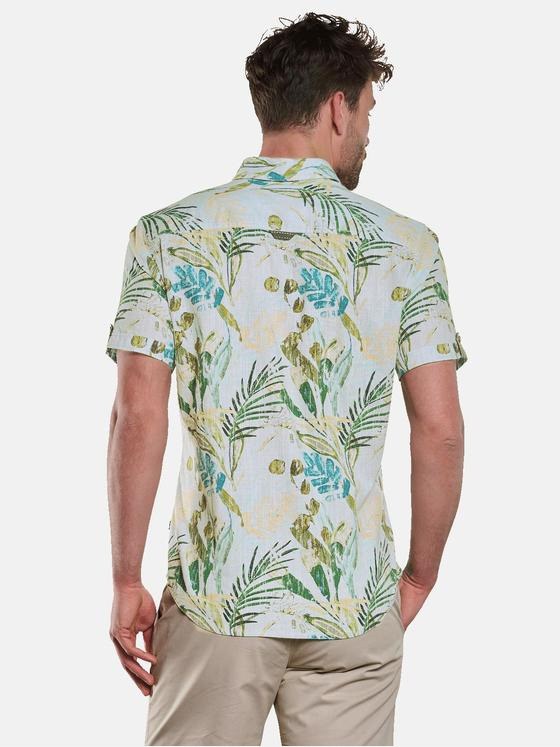 engbers Herren Kurzarm-Hemd mit Floralprint Grün 33062