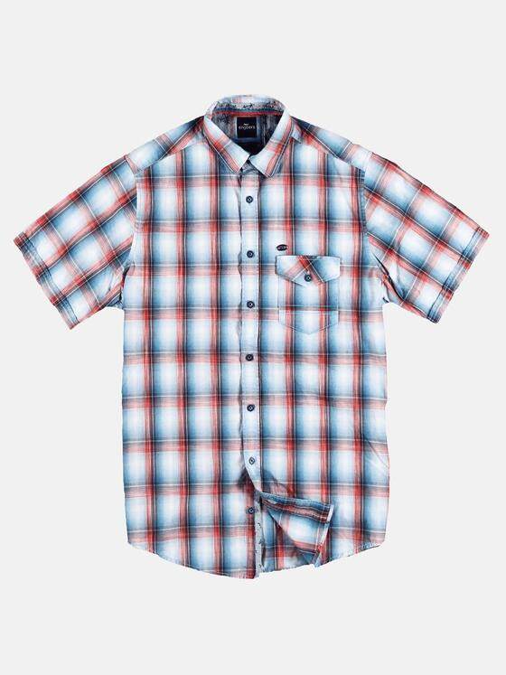 engbers Herren Kariertes Halbarmhemd Karminrot 29092