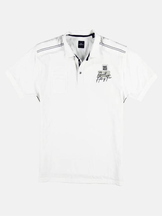 engbers Herren Stylisches Poloshirt mit Applikation Reinweiss 29216