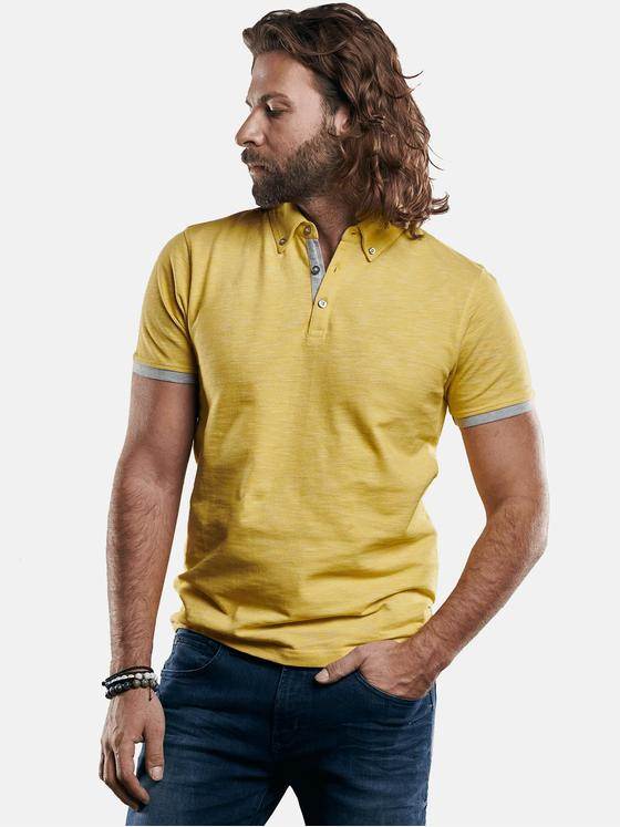 emilio adani Herren Poloshirt mit modischem Button Down Kragen Gelb 29248