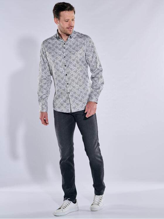 ENGBERS GERMANY Herren Langarm-Hemd in edler Satin-Warenqualität Grau 37625
